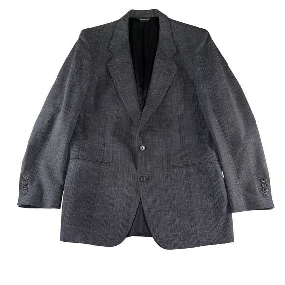 Pierre Cardin Other - Pierre Cardin Blazer Mens 44 Gray Check Plaid Two Button Sport Coat Jacket